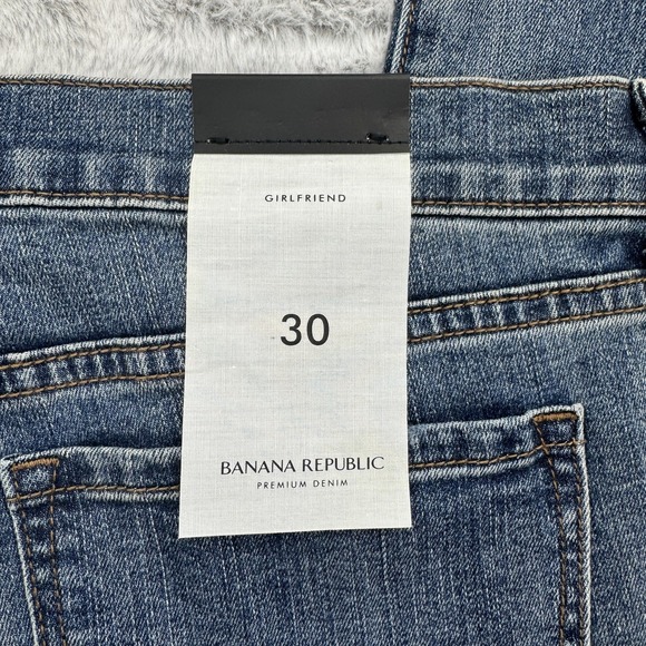 Banana Republic Jeans Womens 30 Blue Girlfriend Premium Denim Mid Rise Straight - Picture 2 of 7